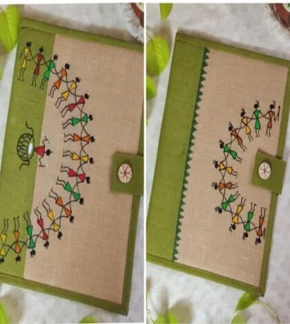 Now: Warli painted jute folders made by MSS women