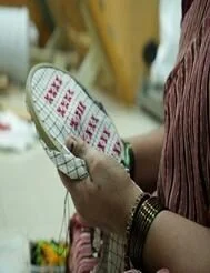 Then: embroidery practice on cloth