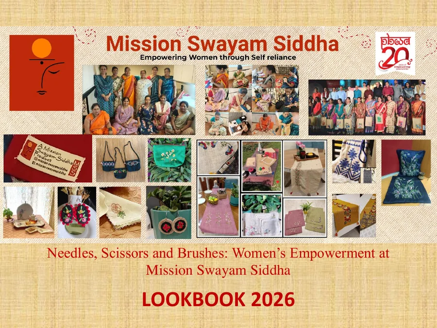 Cover of the Mission Swayam Siddha Lookbook 2026: Needles, Scissors and Brushes